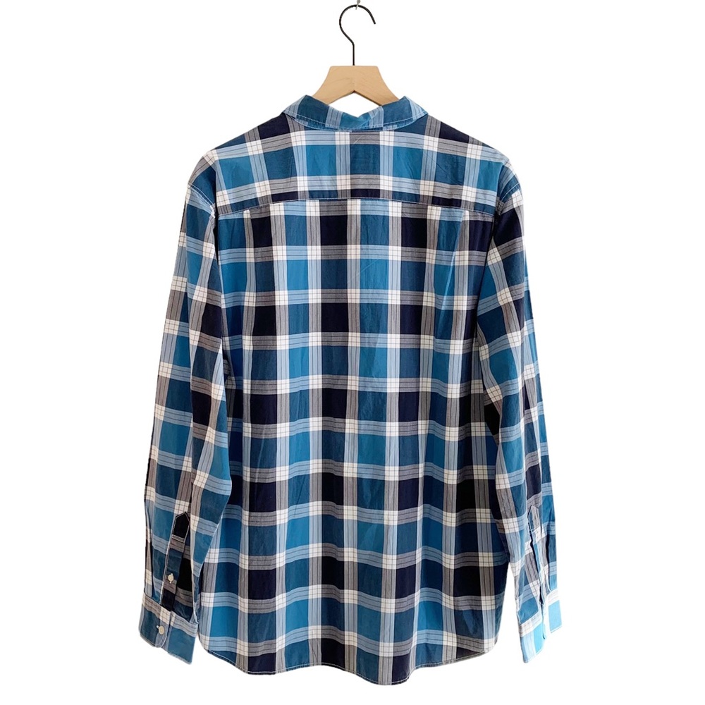 American Eagle Blue Buffalo Plaid Classic Fit Shirt - Picture 2 of 6